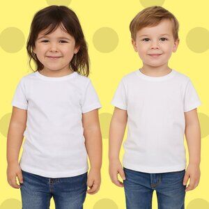 George White Short Sleeve Cotton Tee Baby Toddler 2T-3T | Classic Crewneck Top